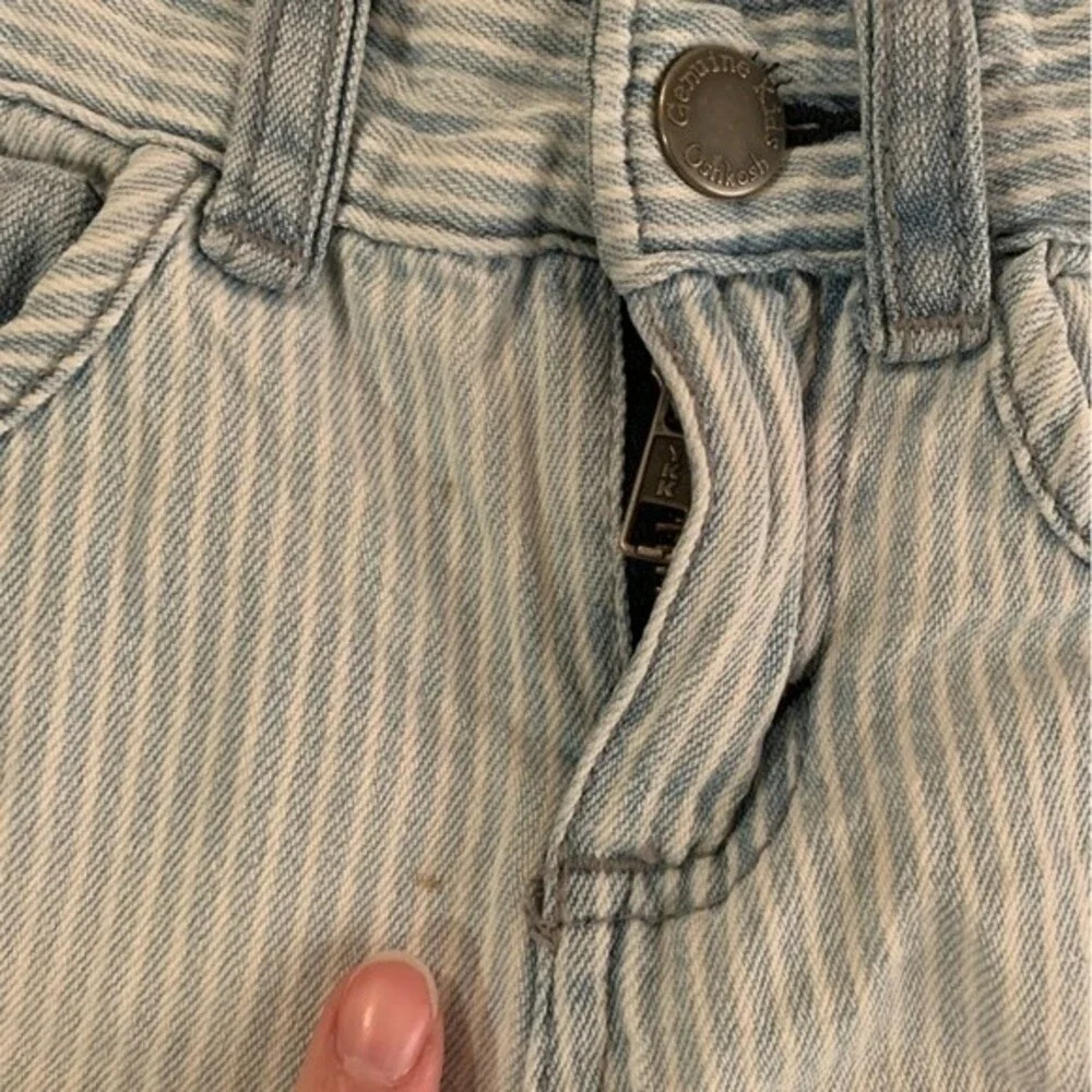 Oshkosh genuine kids boys blue and white striped denim shorts -2T